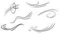 Doodle wind blow, gust design isolated on white background