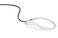 Doodle of Wired Computer Mouse, Isolated on White