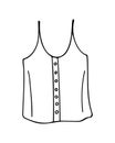 Doodle of woman tank top on white background