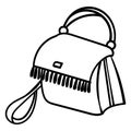 Ladies handbag. The perfect accessory to match the dress or costume. Coloring page or book. Vector illustration. Square Royalty Free Stock Photo