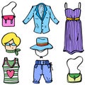 Doodle of women clothes object vector art