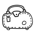 Ladies handbag. The perfect accessory to match the dress or costume. Coloring page or book. Vector illustration. Square Royalty Free Stock Photo