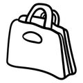 Ladies handbag. The perfect accessory to match the dress or costume. Coloring page or book. Vector illustration. Square Royalty Free Stock Photo