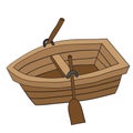 Doodle of Wooden Row Boat Royalty Free Stock Photo