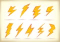 Doodled lightning bolts