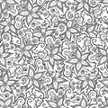 Doodled seamless vector pattern from flowers