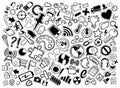 Doodled web and mobile icons collection Royalty Free Stock Photo