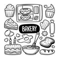 Simple doodle Bakery Hand drawn elements