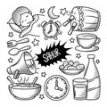 Sahur Time Hand drawn doodle elements Royalty Free Stock Photo