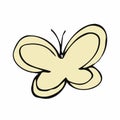 Doodles of butterfly. hand drawn vector illustration. Colorful cartoon cliparts isolated on white background. Simple elements for Royalty Free Stock Photo