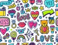 Doodles cute seamless pattern. Royalty Free Stock Photo