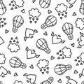 Doodles cute seamless pattern. Royalty Free Stock Photo