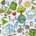 Doodles eco icon seamless