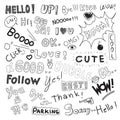 Doodles  elements hand drawn Vector  comic illustration Royalty Free Stock Photo