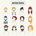 Doodles hipster people vector