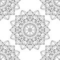 Doodles mandala seamless pattern