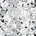 Doodles seamless pattern of Mexico