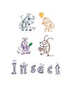 doodles set insect