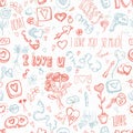 Doodles for Valentine's day Royalty Free Stock Photo