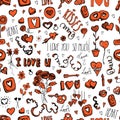 Doodles Valentine's day pattern Royalty Free Stock Photo