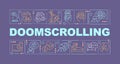 Doomscrolling word concepts dark blue banner