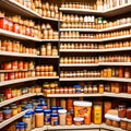 Doomsday preppers food pantry - ai generated image Royalty Free Stock Photo