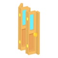 Door accordion icon, cartoon style Royalty Free Stock Photo