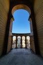 Door arch leading out onto a balcony in Seville\'s cathedral, the Giralda Royalty Free Stock Photo