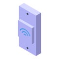 Door bell icon isometric vector. Button security