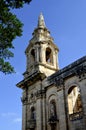 Door Bell Tower Of St. Publius Parish Church On Sunny Day In Floriana, Malta