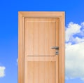 Door, blue sky. Royalty Free Stock Photo