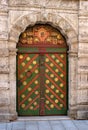 The door of the Brotherhood of blackheads in Tallinn. Estonia. On the door is the coat of Arms of the Guild of