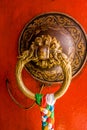 Door in Buddhist temple Royalty Free Stock Photo