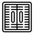 Door bunker icon outline vector. Room shelter