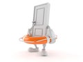 Door character holding life buoy Royalty Free Stock Photo