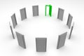 Door Circle - Open Green Door Royalty Free Stock Photo