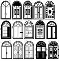 Line drawing house door on white