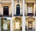 A collection of beautiful old wooden doors. Royalty Free Stock Photo