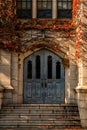 Door with colorful in autumn seasom Royalty Free Stock Photo