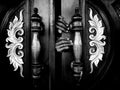 The door of the dark hand Royalty Free Stock Photo