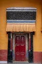 Door with Decorate of Building of Thiksey Monastery Tibet Buddhism Temple Royalty Free Stock Photo