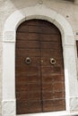 Door of destroyed building after the earthquake Royalty Free Stock Photo