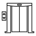 Door elevator icon, outline style