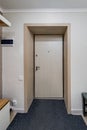 door in empty corridor in interior of entrance hall Royalty Free Stock Photo