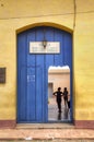 Door entrance of a school for kids in Trinidad, Cuba