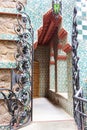 Door of entrance to Casa Vicens in Barcelona. It is the first masterpiece of Antoni GaudÃÂ­. Built between 1883 and 1885 as a Royalty Free Stock Photo