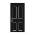 Door entrance vector illustration house solid black. Doorway interior exit isolated white and front architecture room Royalty Free Stock Photo