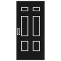 Door entrance vector illustration house solid black. Doorway interior exit isolated white and front architecture room Royalty Free Stock Photo