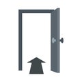 Door entry icon flat isolated vector