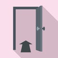 Door entry icon, flat style Royalty Free Stock Photo